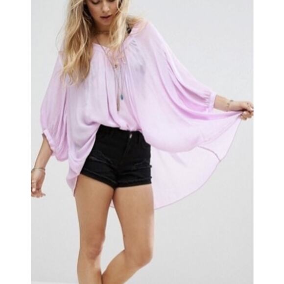 Free People Catch Me If You Can Tunic Lilac Purple Oversized Small - Picture 1 of 8